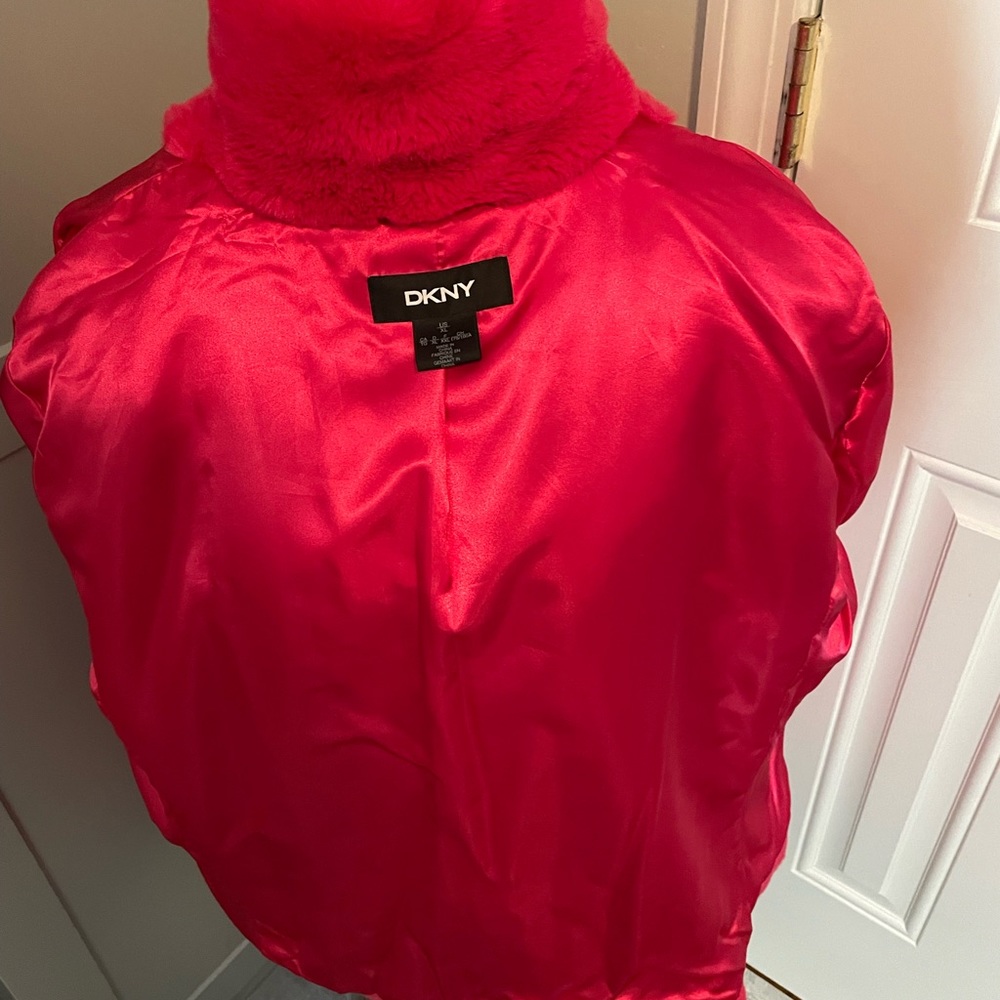 Hot Pink Faux Coat - Picture 3 of 3